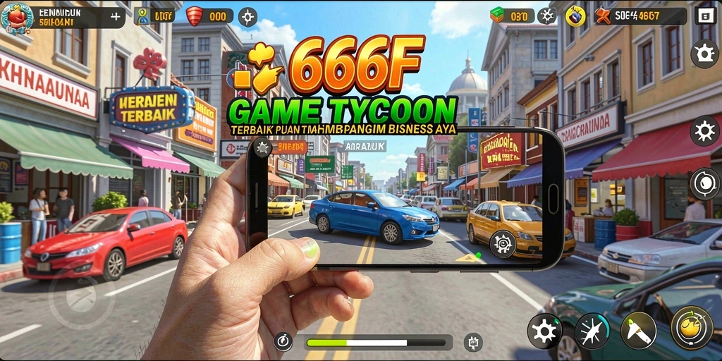 Screenshot gameplay 666F menampilkan aksi pengelolaan bisnis Tycoon.