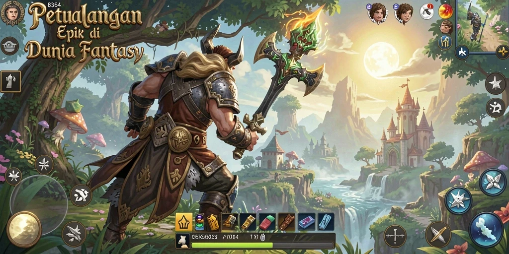 Screenshot menampilkan aksi seru dalam game RPG 8364.
