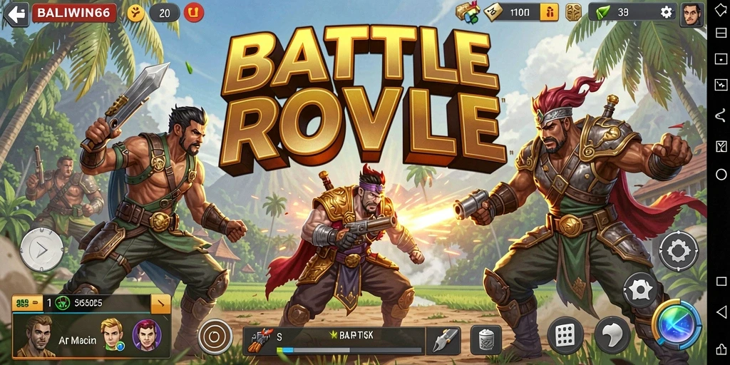 Tampilan gameplay seru di BALIWIN66 dengan aksi Battle Royale.