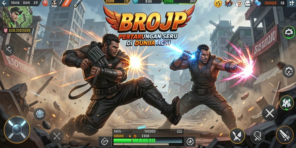 Tampilan seru dari gameplay BROJP yang mendebarkan.