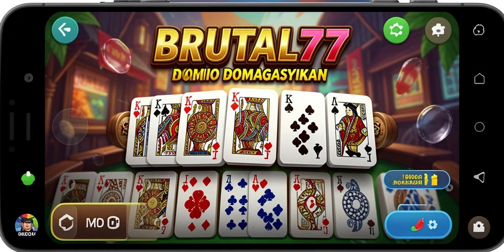 Screenshot BRUTAL77 dengan gameplay seru dalam permainan Domino.