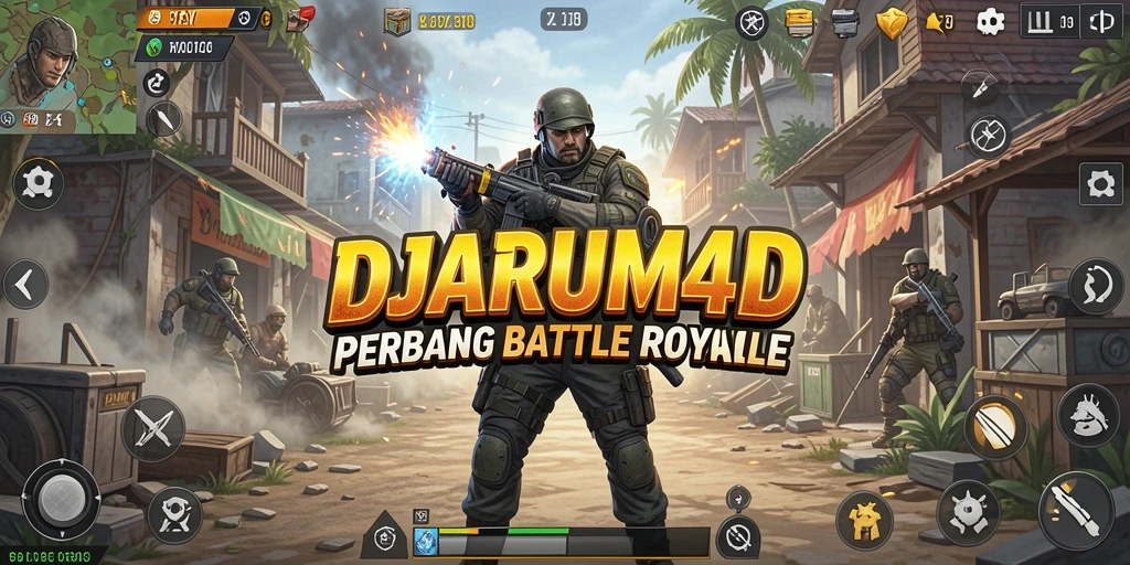 Screenshot gameplay menampilkan pertempuran intens di DJARUM4D.