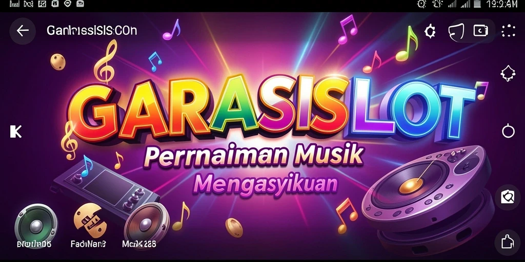 Screenshot gameplay GARASISLOT yang menampilkan interaksi seru dengan musik.