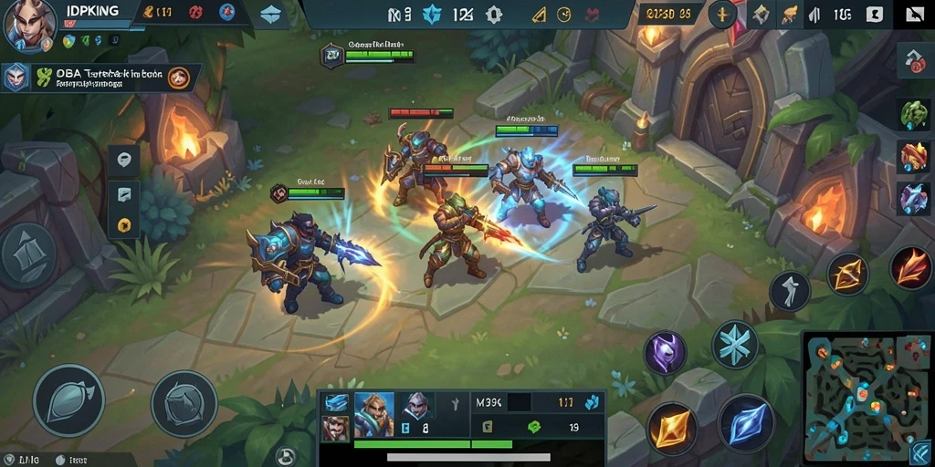 Tangkapan layar menampilkan aksi seru dalam permainan MOBA IDPKING.