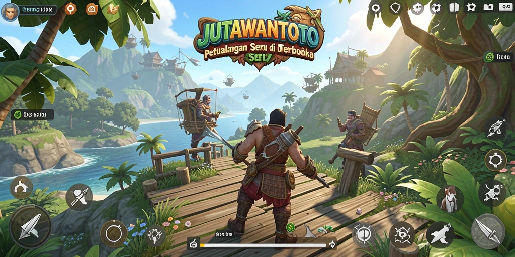 Screenshot gameplay JUTAWANTOTO menampilkan dunia terbuka yang indah dan menarik.