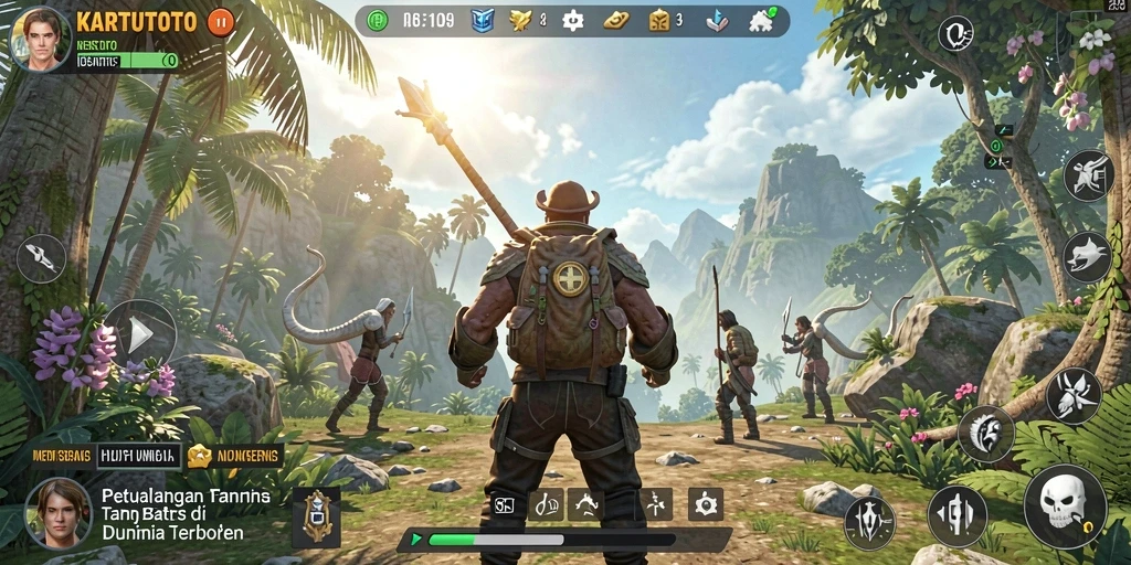 Tampilan gameplay KARTUTOTO dengan grafik menawan dan dunia terbuka yang luas.