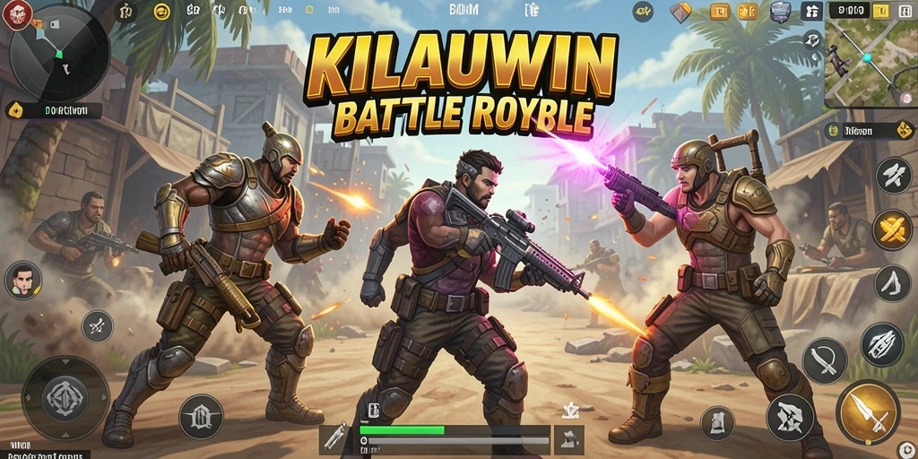 Screenshot KILAUWIN menampilkan aksi mendebarkan di arena Battle Royale.