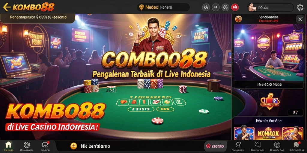 Screenshot gameplay menarik dari KOMBO88 dengan dealer langsung.