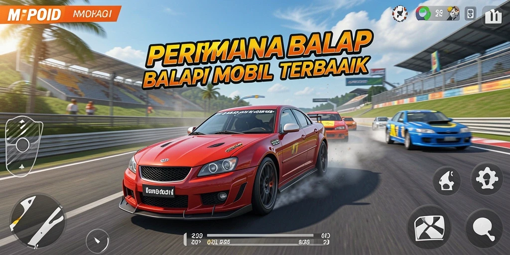 Screenshot MPOID menampilkan aksi balap yang seru dan mendebarkan.