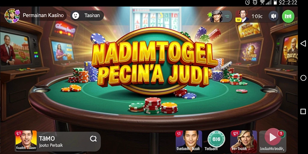 Tampilan gameplay menarik dari NADIMTOGEL dengan suasana Kasino yang menggembirakan.