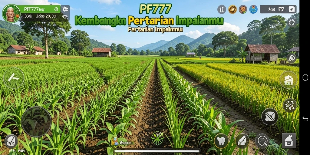 Tangkapan layar utama PF777 menampilkan gameplay bertani yang menarik.