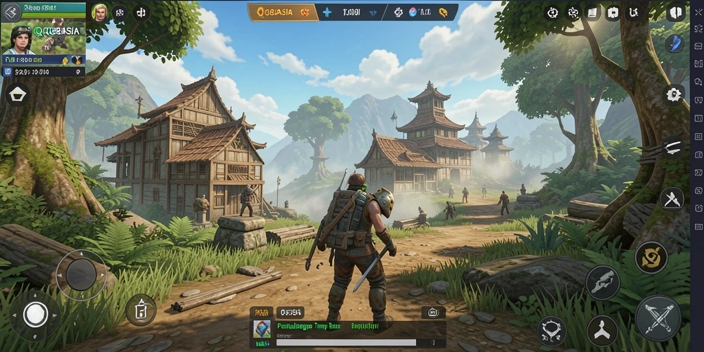 Screenshot utama gameplay <strong>QQ88ASIA</strong> menunjukkan petualangan mendebarkan di dunia terbuka.