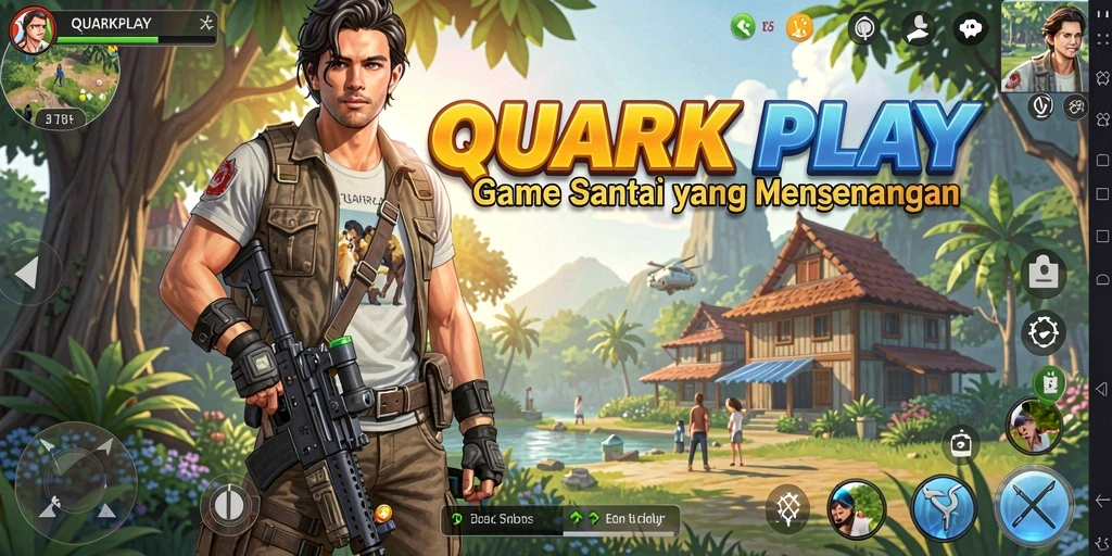 Tampilan gameplay QUARKPLAY yang seru dan penuh warna.