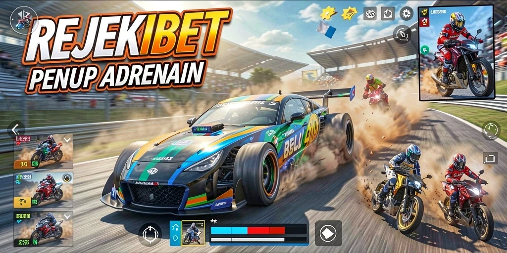 Tampilan gameplay balap yang mendebarkan dan penuh aksi.