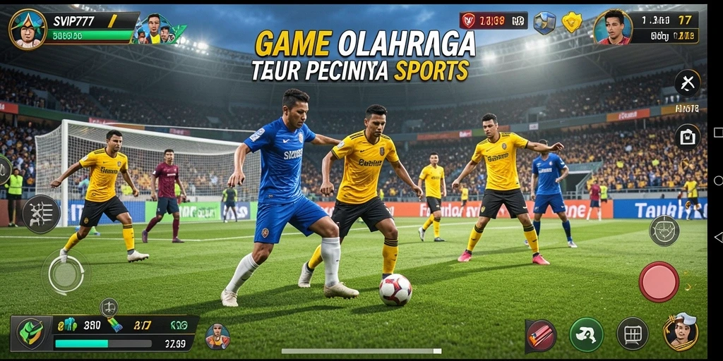 Screenshot SVIP777 menampilkan aksi seru dalam permainan olahraga.